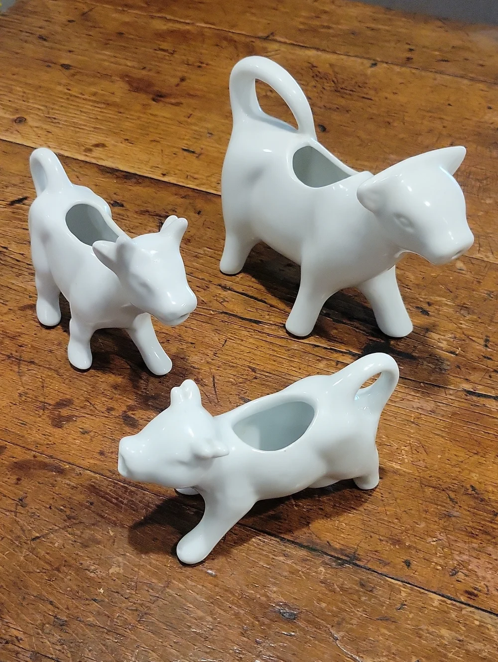 White Ceramic Cow Creamers